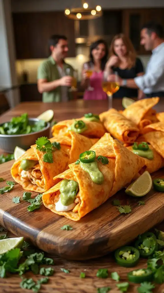 spicy chicken filled tortillas