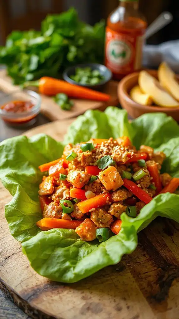 spicy chicken lettuce wraps
