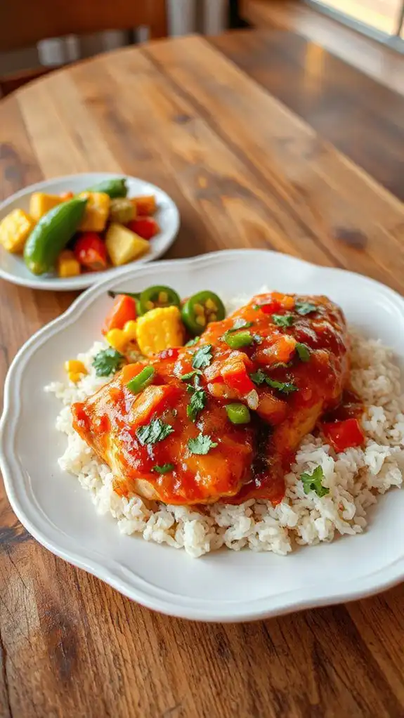 spicy chicken with salsa