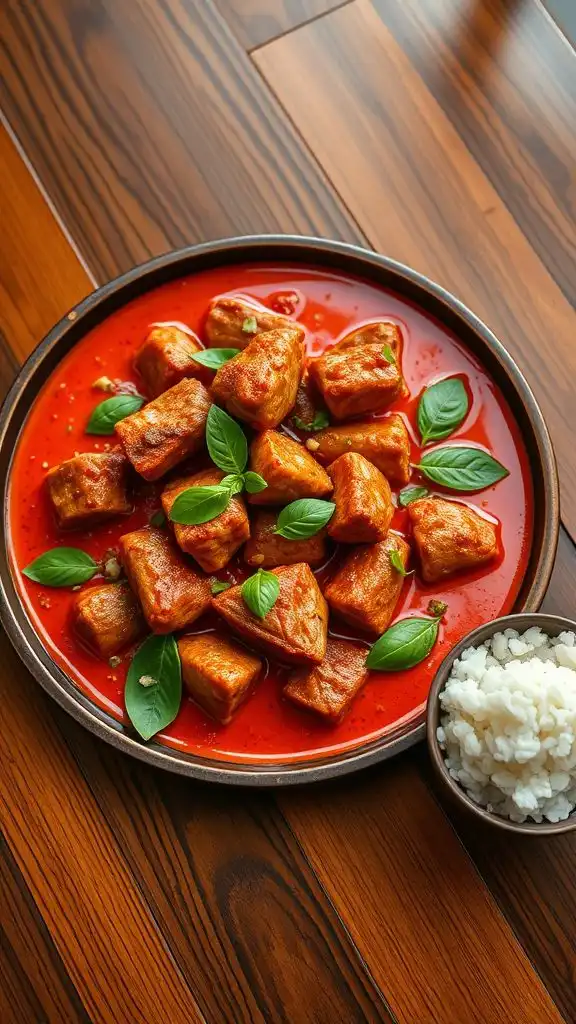 spicy coconut duck dish