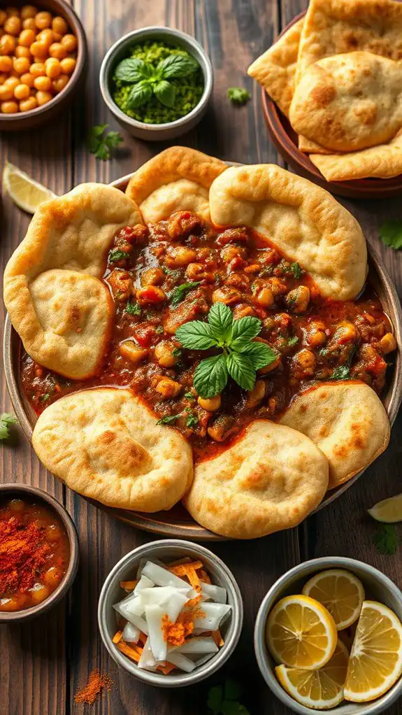 spicy curry with fried bread