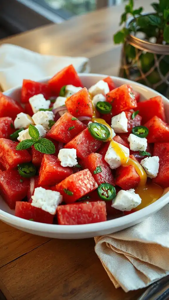 spicy feta watermelon salad