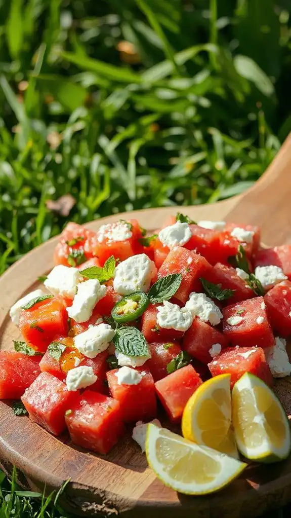 spicy feta watermelon salad