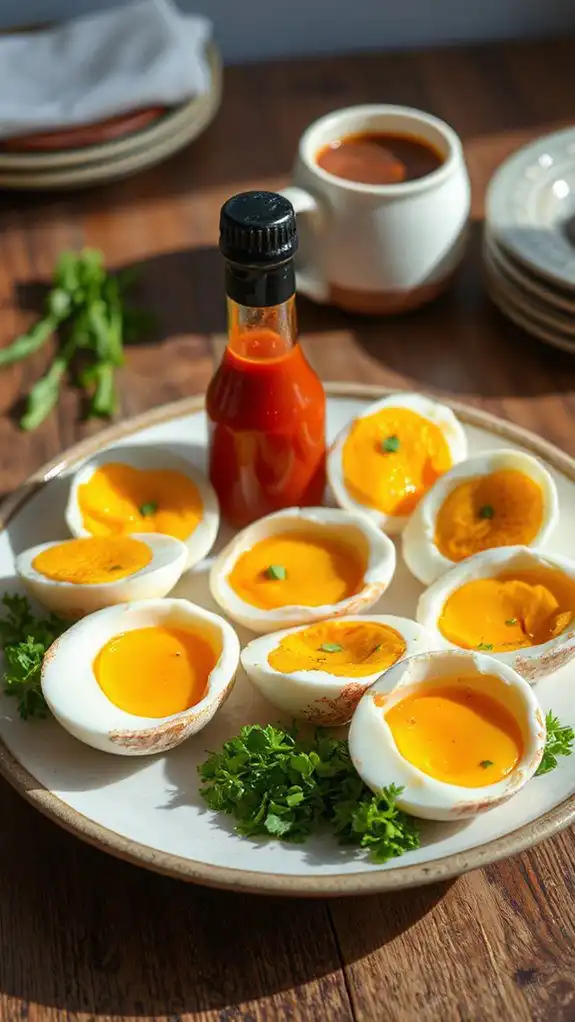 spicy hard boiled eggs