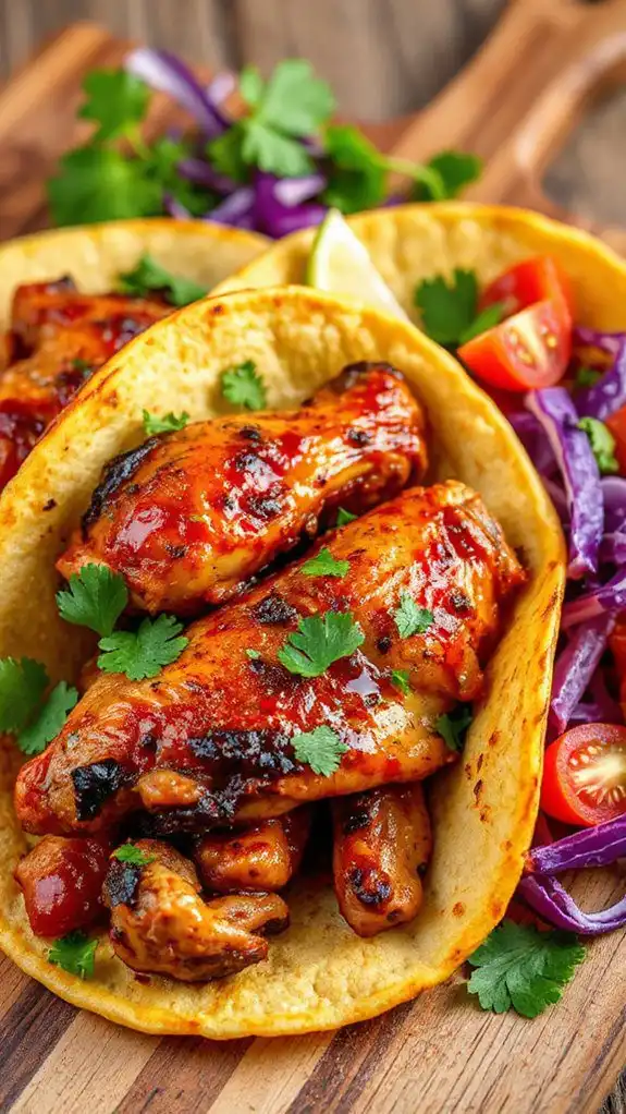 spicy jamaican chicken tacos