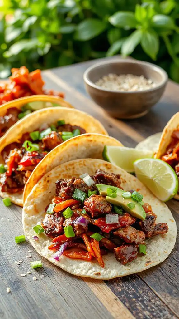 spicy korean beef tacos
