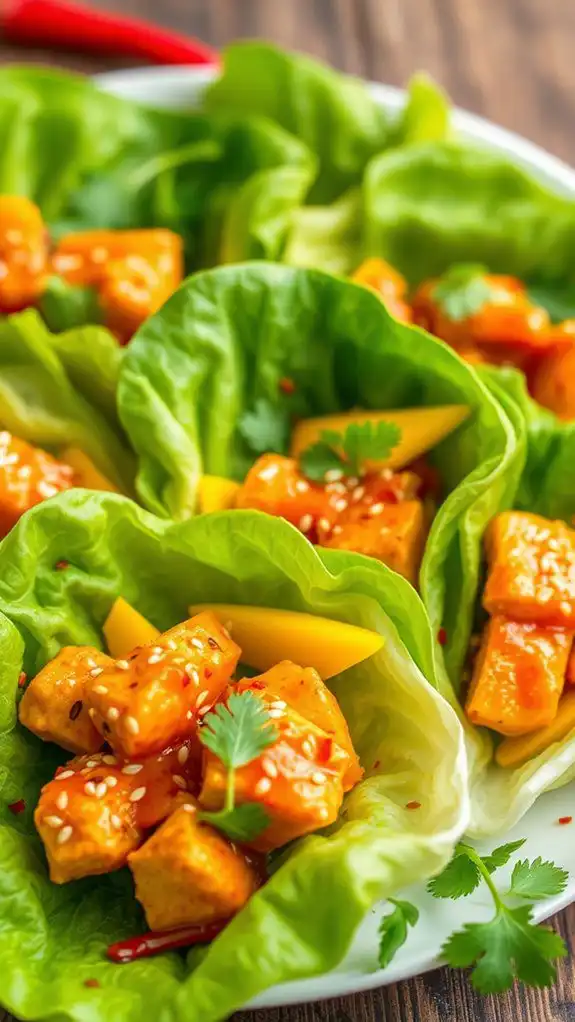 spicy mango chicken wraps