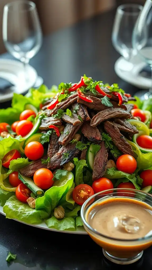 spicy peanut dressing salad