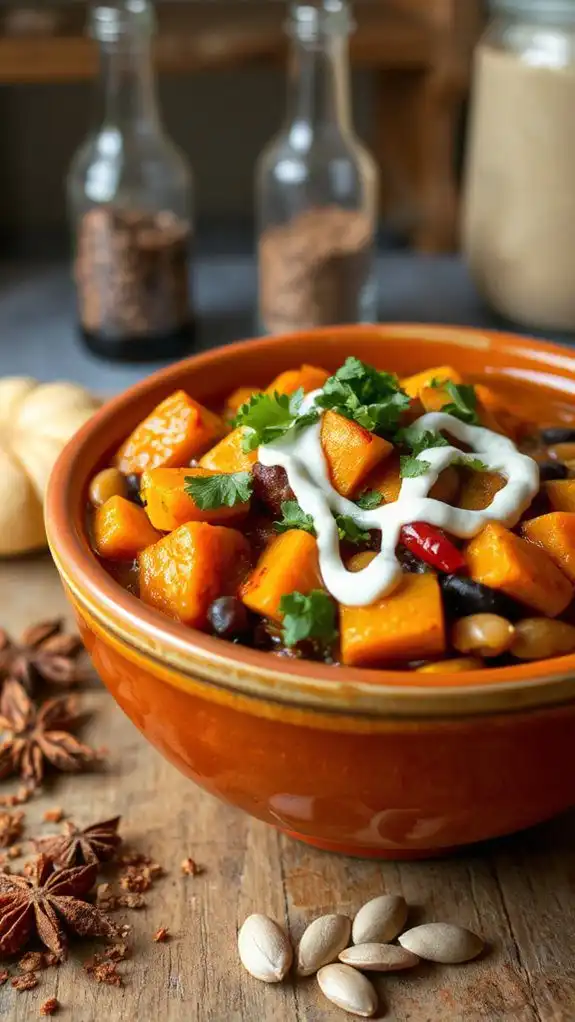 spicy pumpkin bean chili