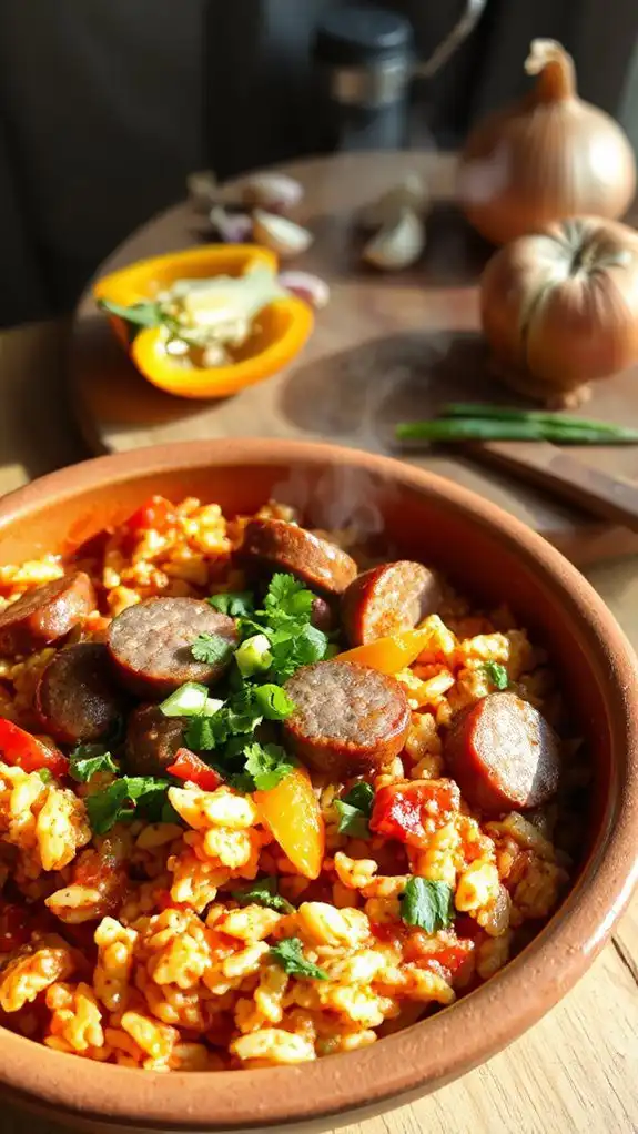 spicy rice and sausage