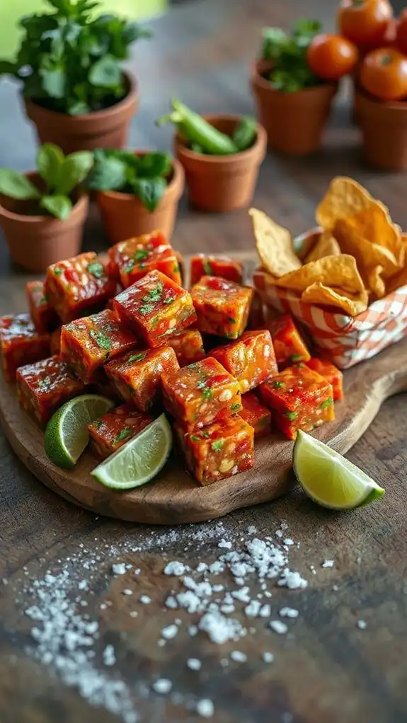 spicy salsa in cubes