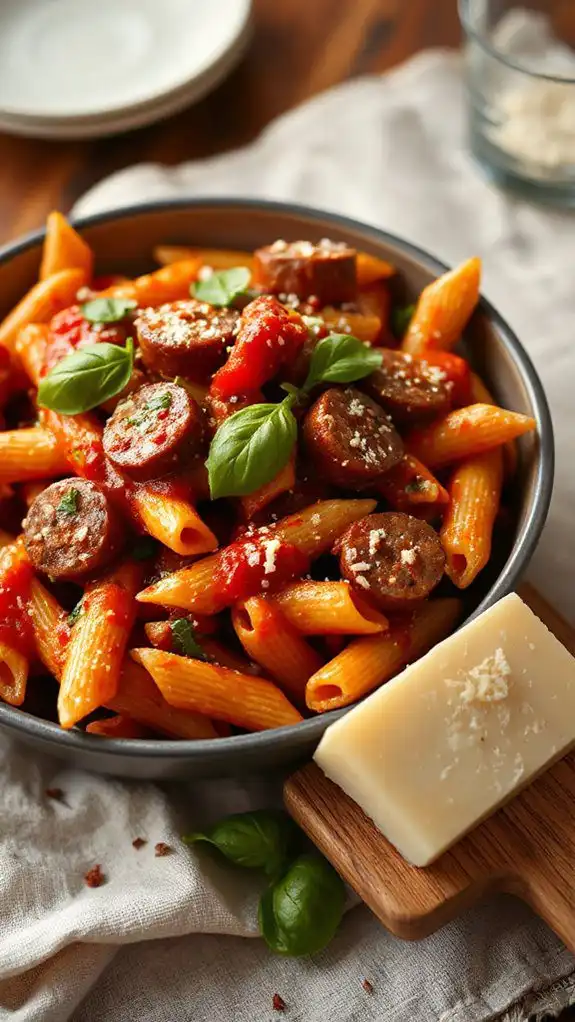 spicy sausage pasta dish