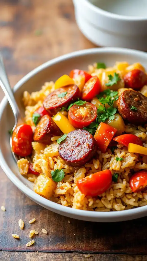 spicy sausage with rice