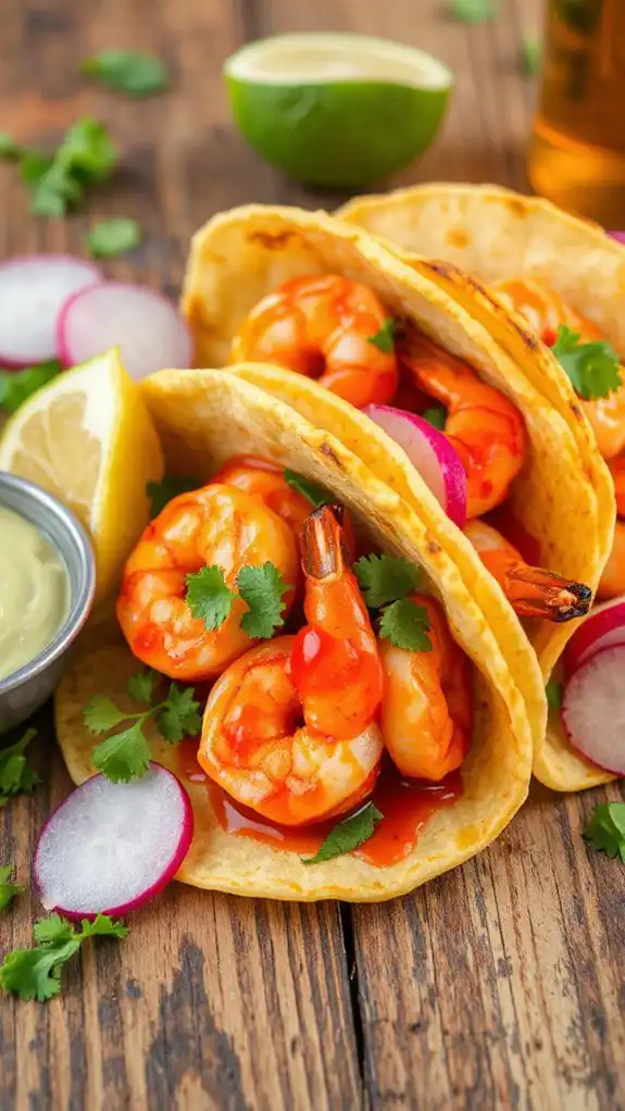 spicy shrimp filled taco delight