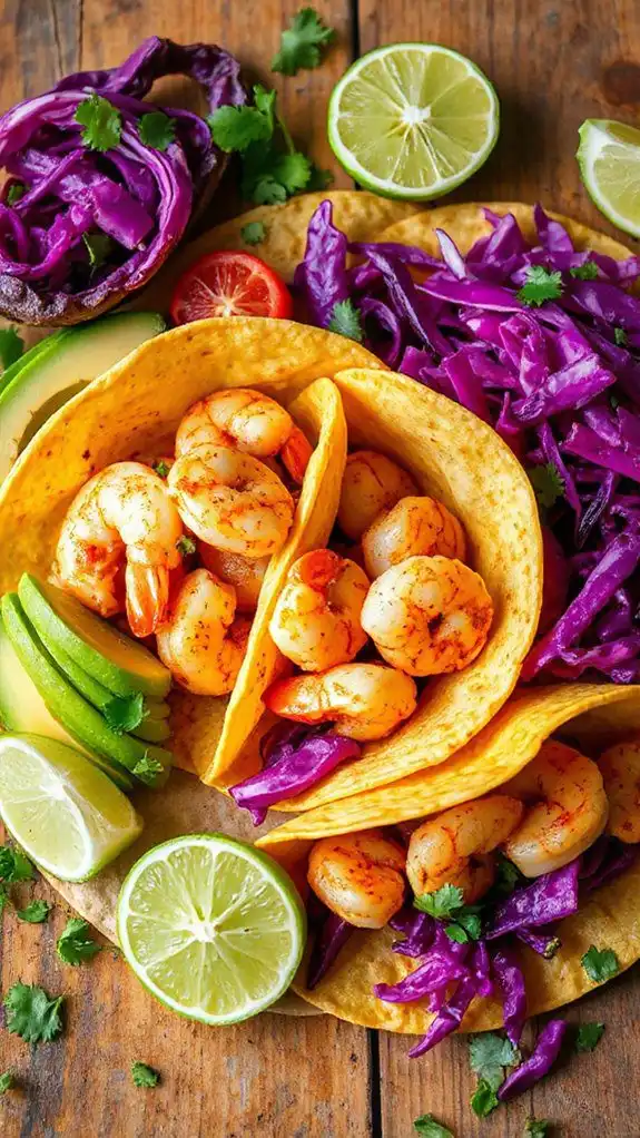 spicy shrimp filled taco delight