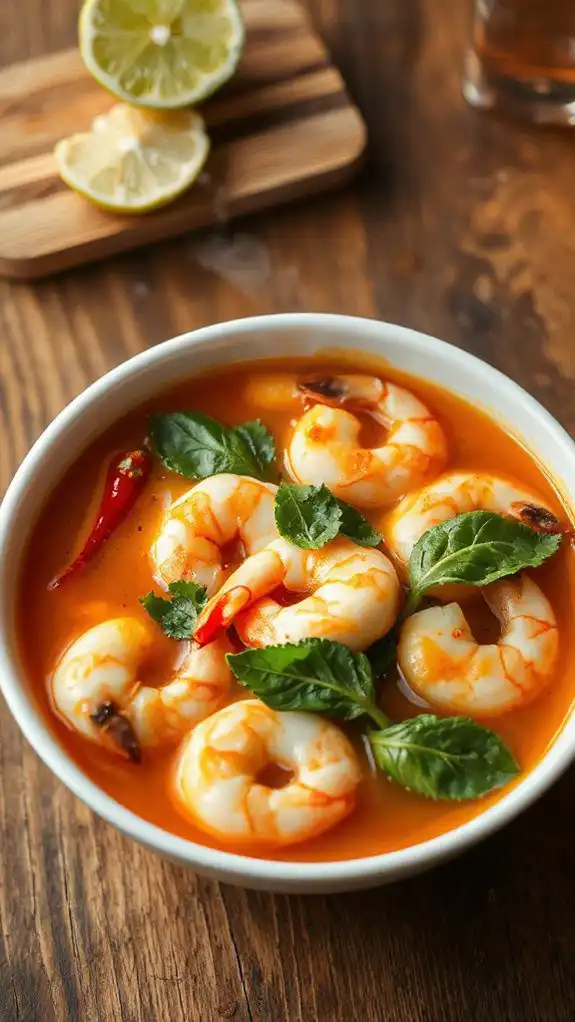 spicy soup with herbs