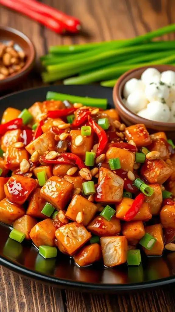 spicy stir fried chicken dish spicy stir fried chicken dish