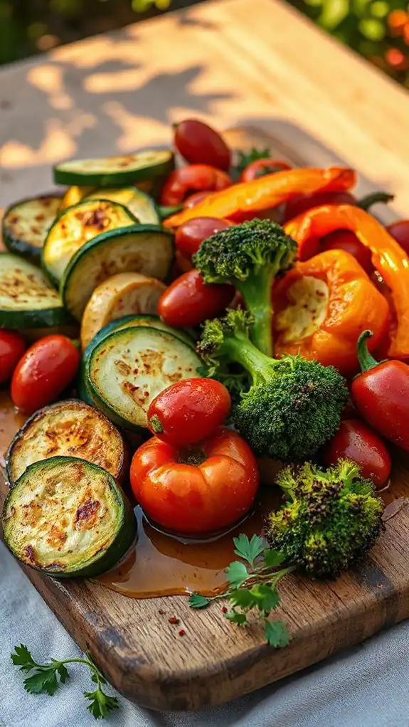 spicy sweet roasted veggies