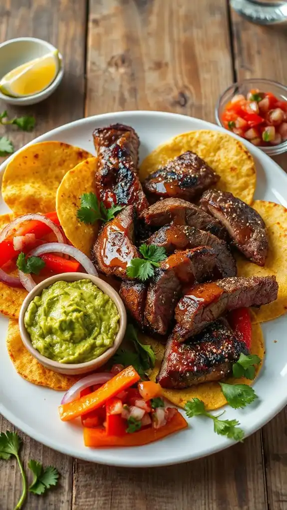 spicy sweet steak fajitas