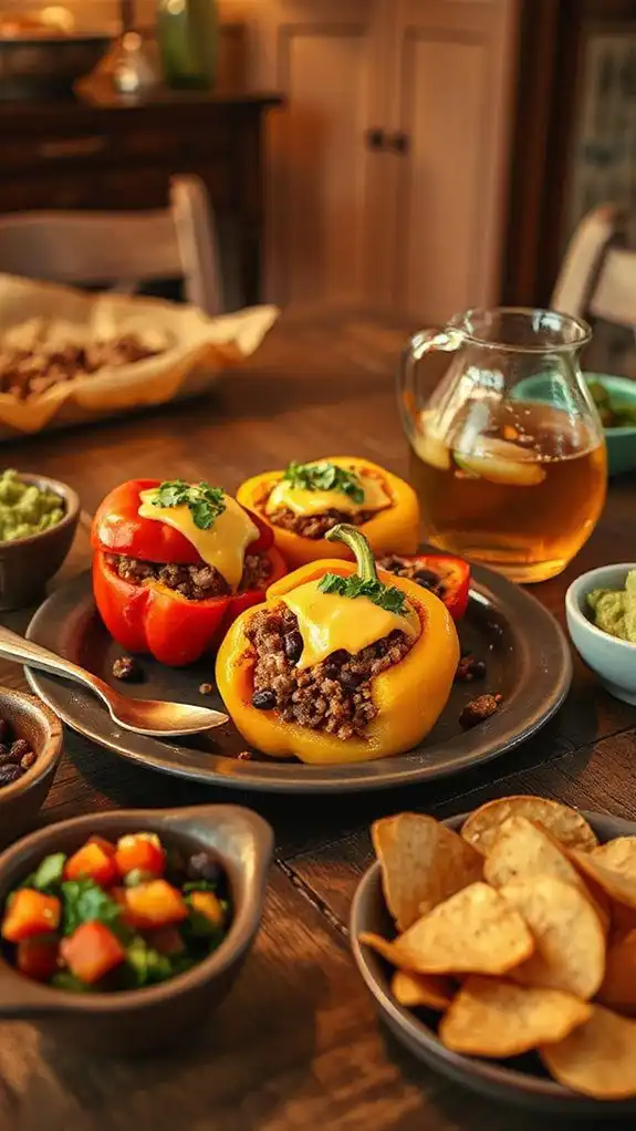 spicy taco filled peppers