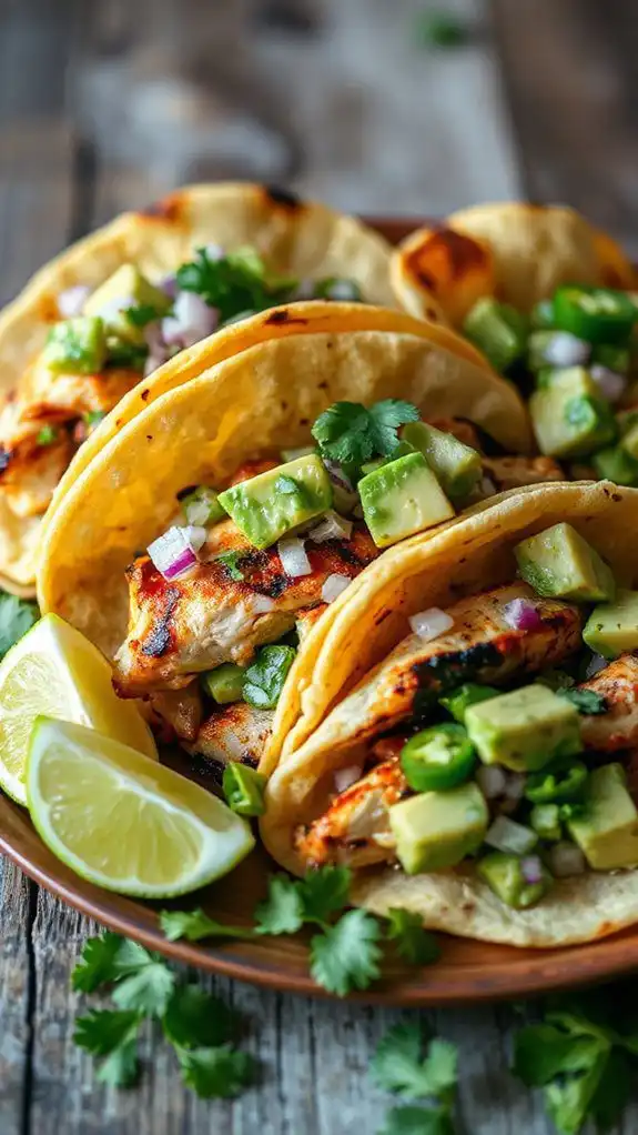 spicy tacos with avocado