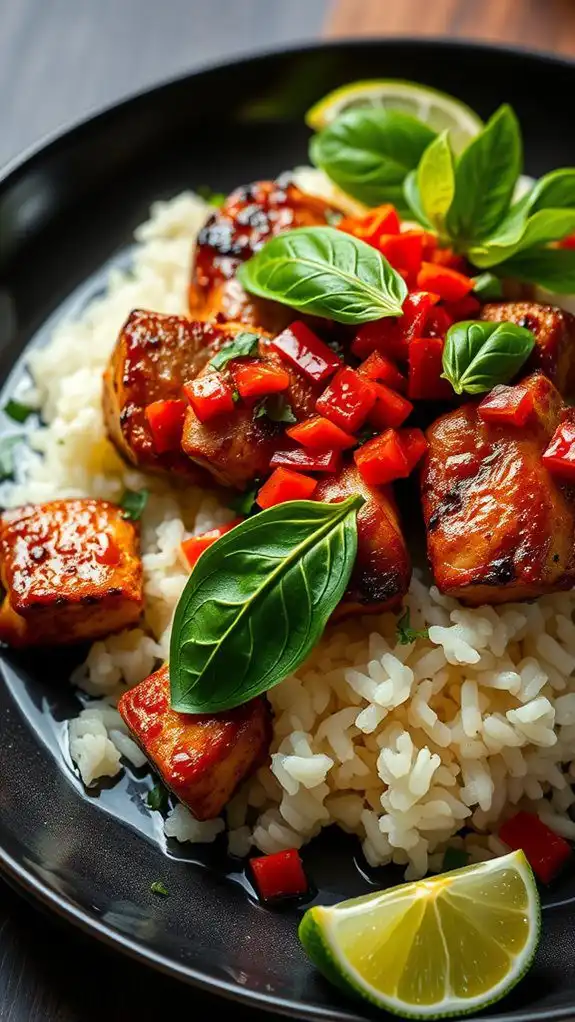 spicy thai basil pork
