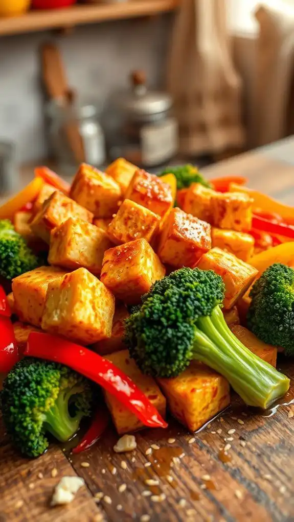 spicy tofu vegetable stir fry