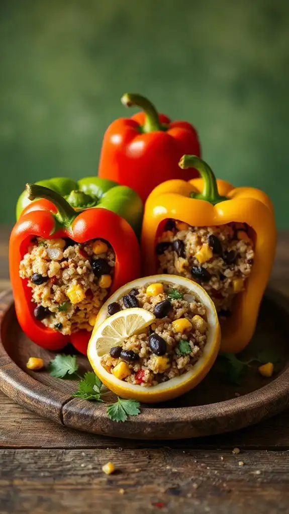 spicy vegetable filled peppers spicy vegetable filled peppers