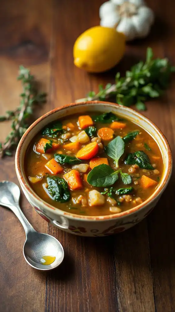 spinach and carrot lentil soup