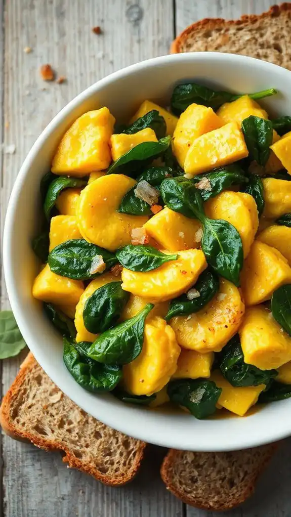 spinach and egg scramble