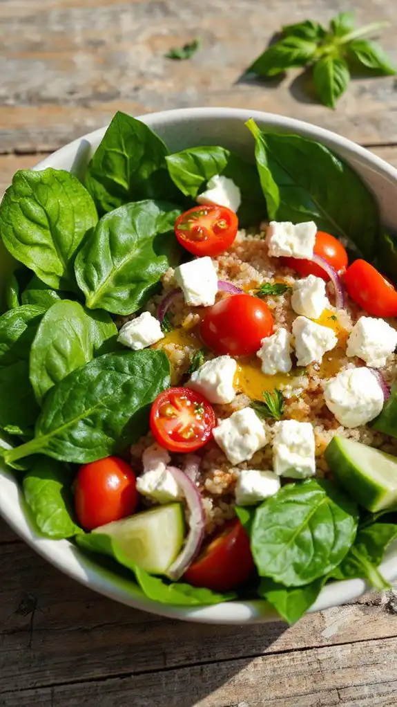 spinach and feta bowl