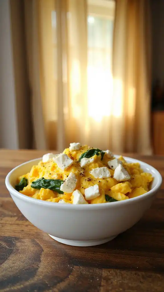 spinach and feta scramble