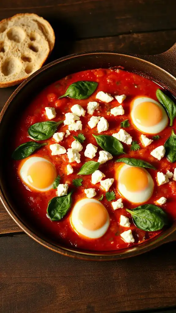 spinach and feta shakshuka