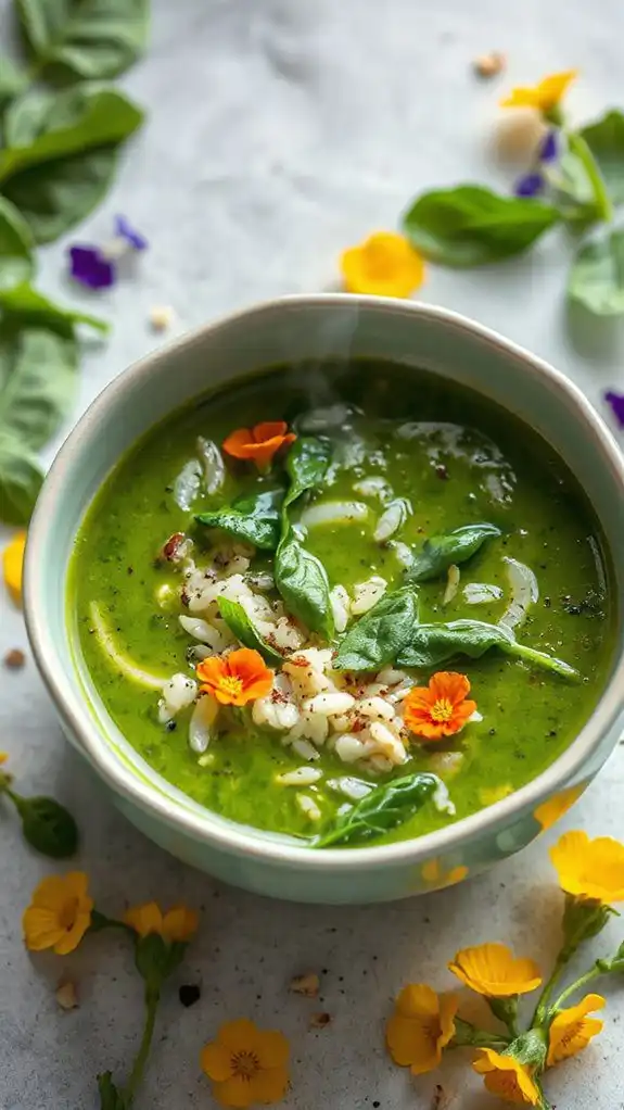 spinach and rice soup spinach and rice soup