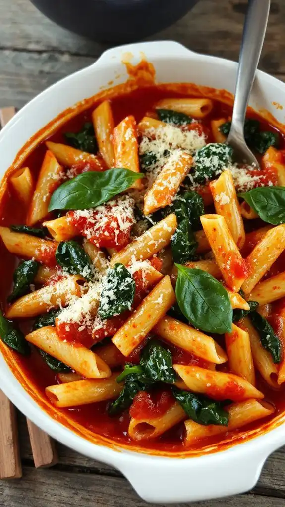 spinach baked ziti recipe