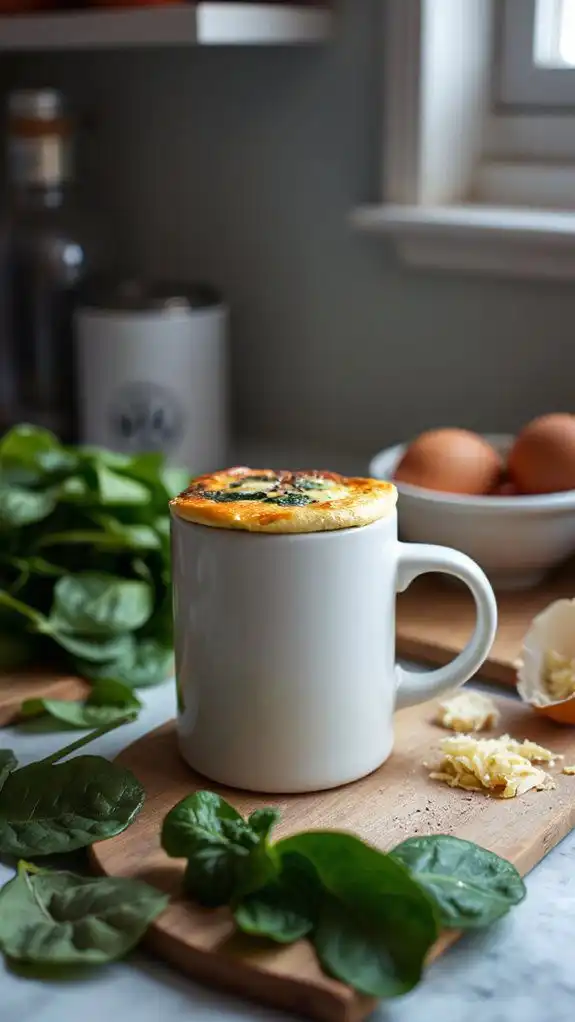 spinach cheese mug quiche