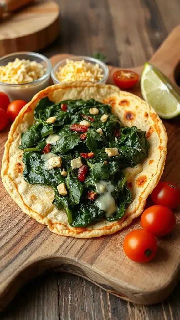 spinach cheese tortilla filling