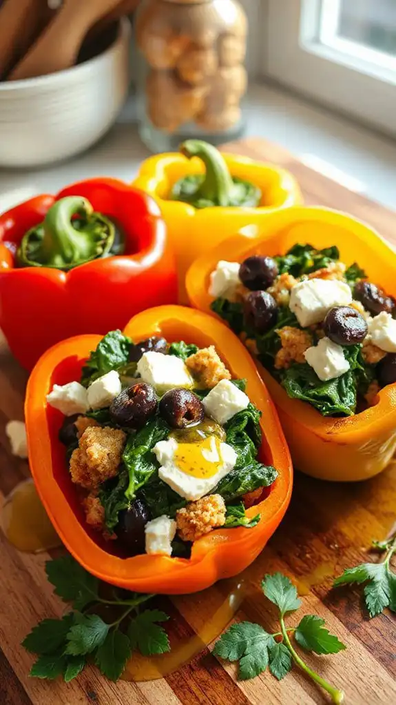 spinach feta bell peppers spinach feta bell peppers