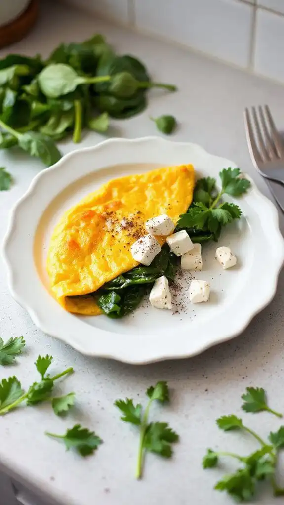 spinach feta microwave omelette