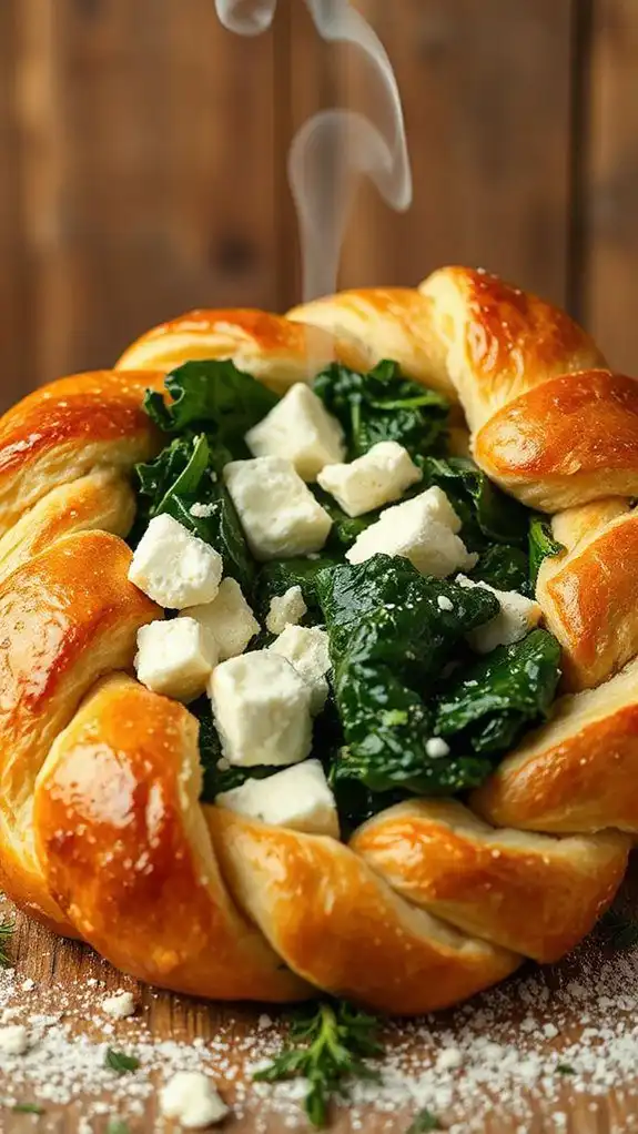 spinach feta pastry braid