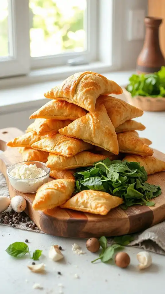 spinach filled pastry snacks