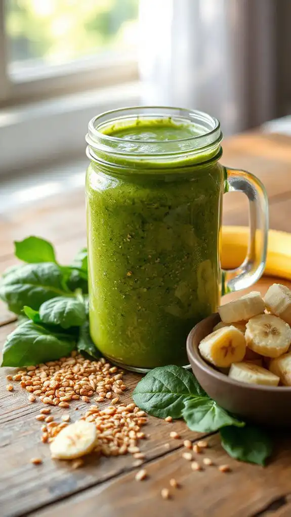 spinach flaxseed high fiber smoothie spinach flaxseed high fiber smoothie