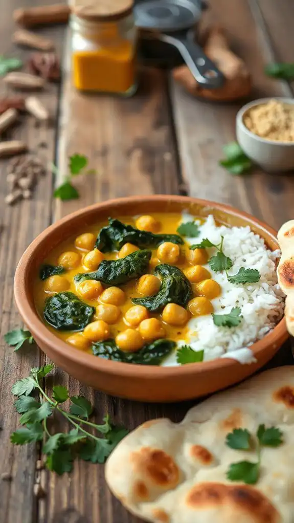 spinach infused chickpea curry spinach infused chickpea curry