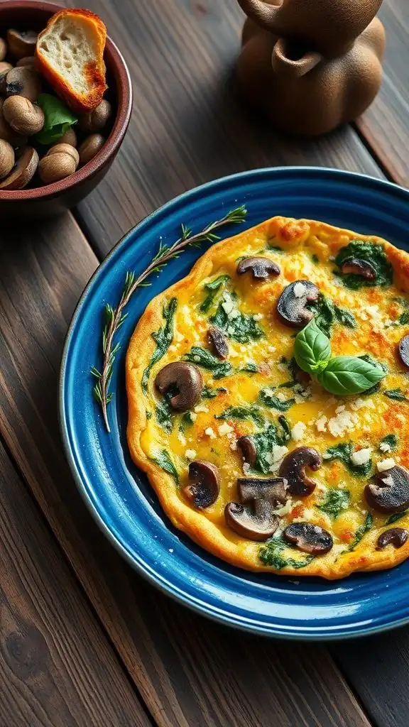 spinach mushroom egg dish