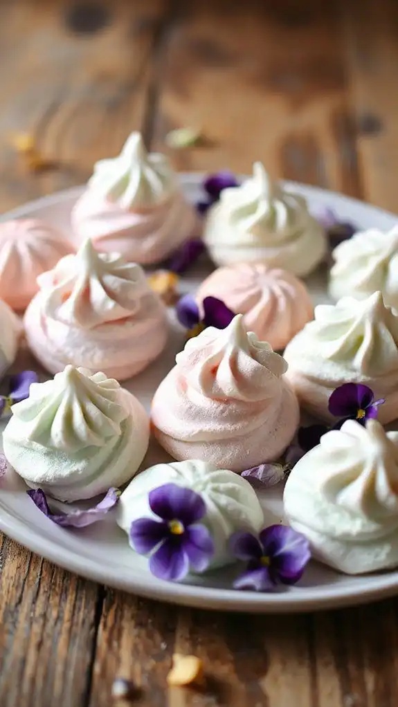 spring inspired sweet meringue treats