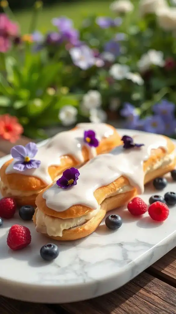 spring themed cream filled pastries spring themed cream filled pastries