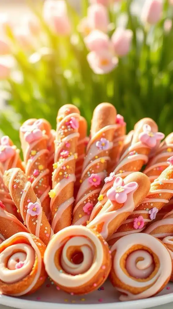 spring themed easter churros