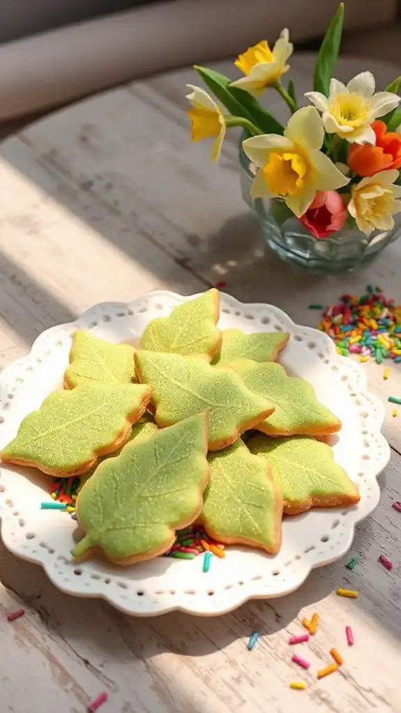 spring themed shortbread cookies