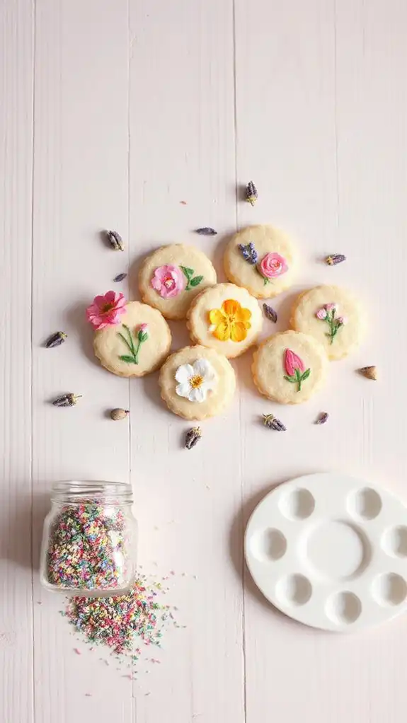 spring themed shortbread cookies