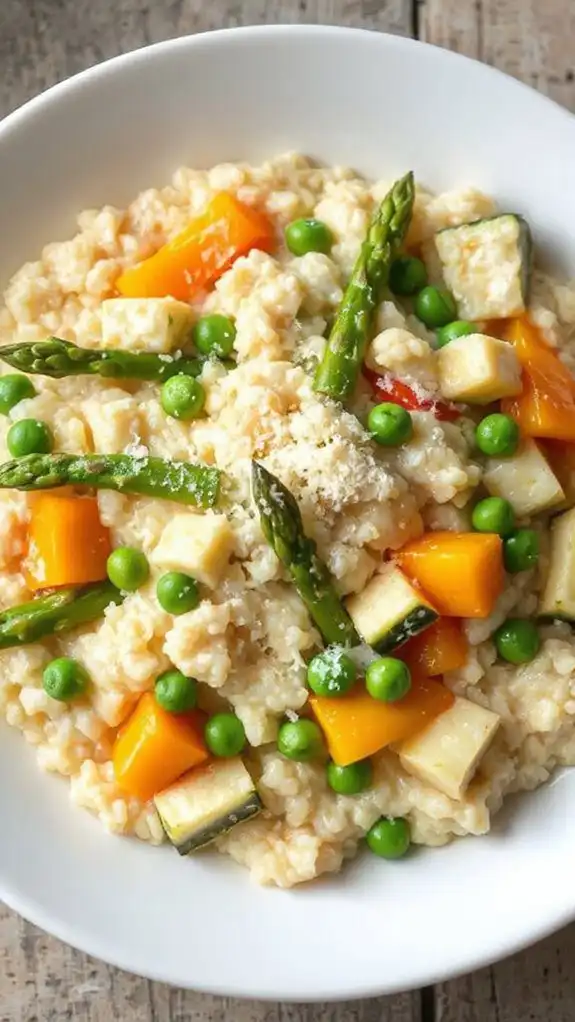 spring vegetable risotto dish